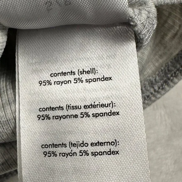 WeWoreWhat Womens Henley Bodysuit Gray Sz M Ribbed Long-Sleeve Comfy Stretch NWT - Picture 4 of 11
